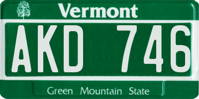 VT license plate AKD746