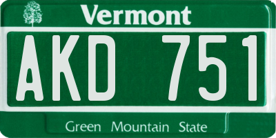 VT license plate AKD751