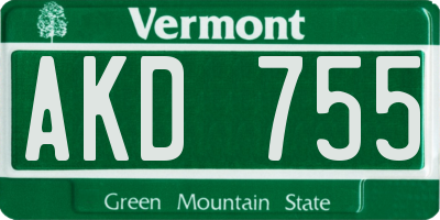 VT license plate AKD755