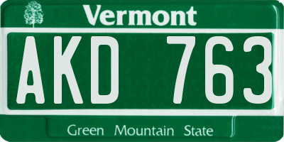 VT license plate AKD763