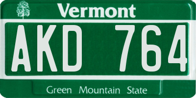 VT license plate AKD764