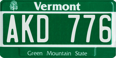 VT license plate AKD776