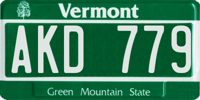 VT license plate AKD779