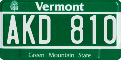VT license plate AKD810