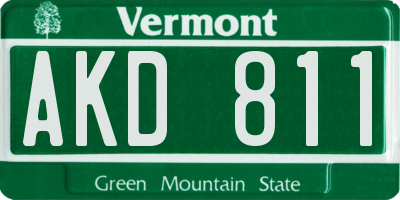 VT license plate AKD811