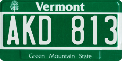 VT license plate AKD813