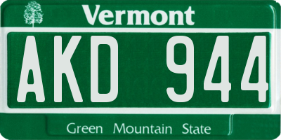 VT license plate AKD944