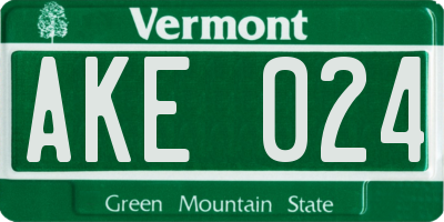 VT license plate AKE024