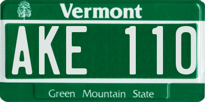 VT license plate AKE110