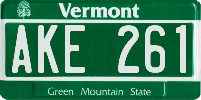 VT license plate AKE261