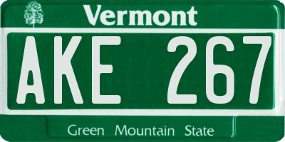 VT license plate AKE267