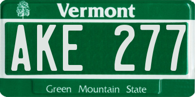 VT license plate AKE277