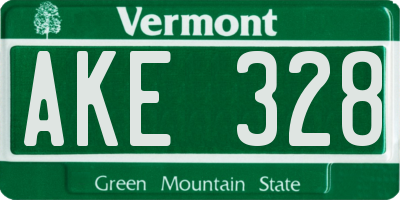 VT license plate AKE328