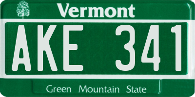 VT license plate AKE341