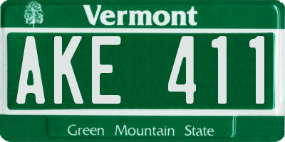 VT license plate AKE411