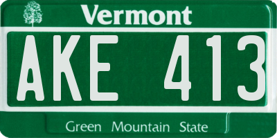 VT license plate AKE413