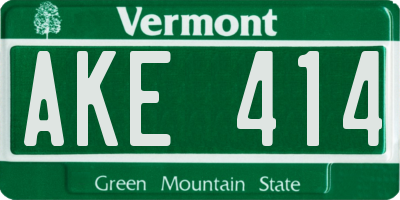 VT license plate AKE414