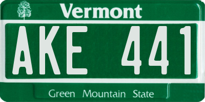 VT license plate AKE441