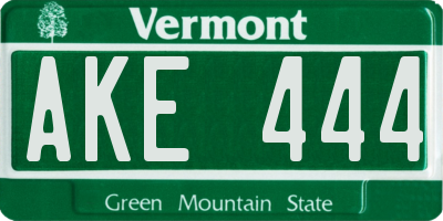 VT license plate AKE444