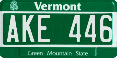 VT license plate AKE446