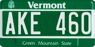 VT license plate AKE460