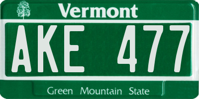 VT license plate AKE477