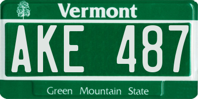 VT license plate AKE487