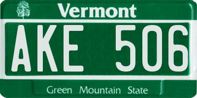 VT license plate AKE506