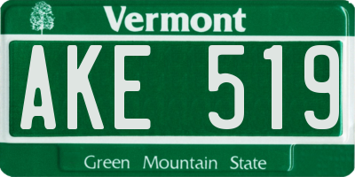 VT license plate AKE519