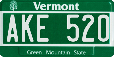 VT license plate AKE520
