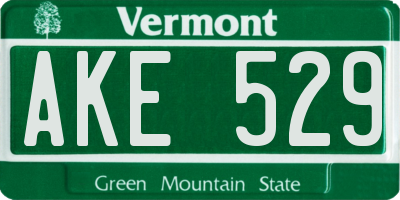 VT license plate AKE529