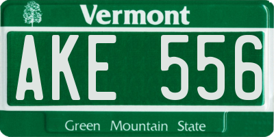 VT license plate AKE556