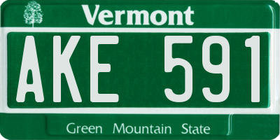 VT license plate AKE591