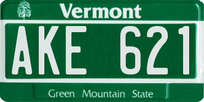 VT license plate AKE621