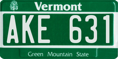 VT license plate AKE631