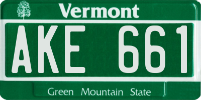 VT license plate AKE661