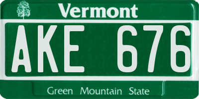 VT license plate AKE676