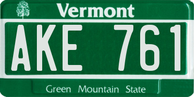 VT license plate AKE761