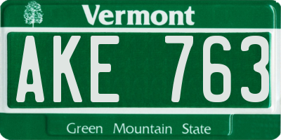 VT license plate AKE763