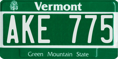 VT license plate AKE775