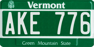 VT license plate AKE776