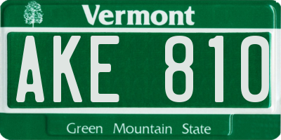 VT license plate AKE810