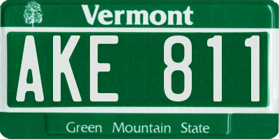VT license plate AKE811