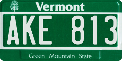 VT license plate AKE813