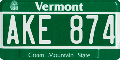 VT license plate AKE874