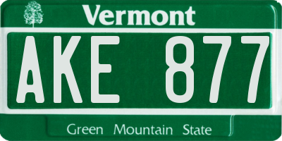 VT license plate AKE877