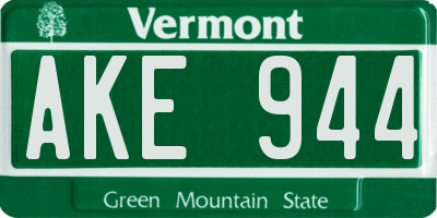 VT license plate AKE944