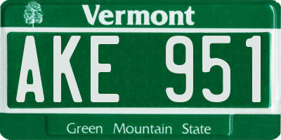 VT license plate AKE951