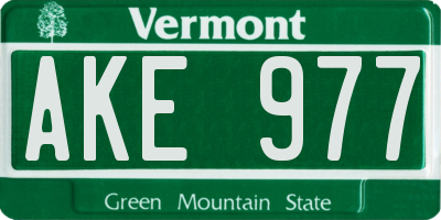 VT license plate AKE977
