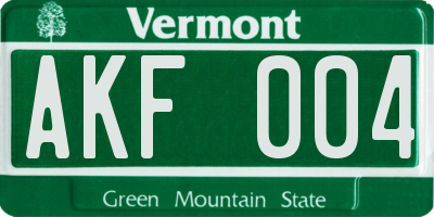 VT license plate AKF004